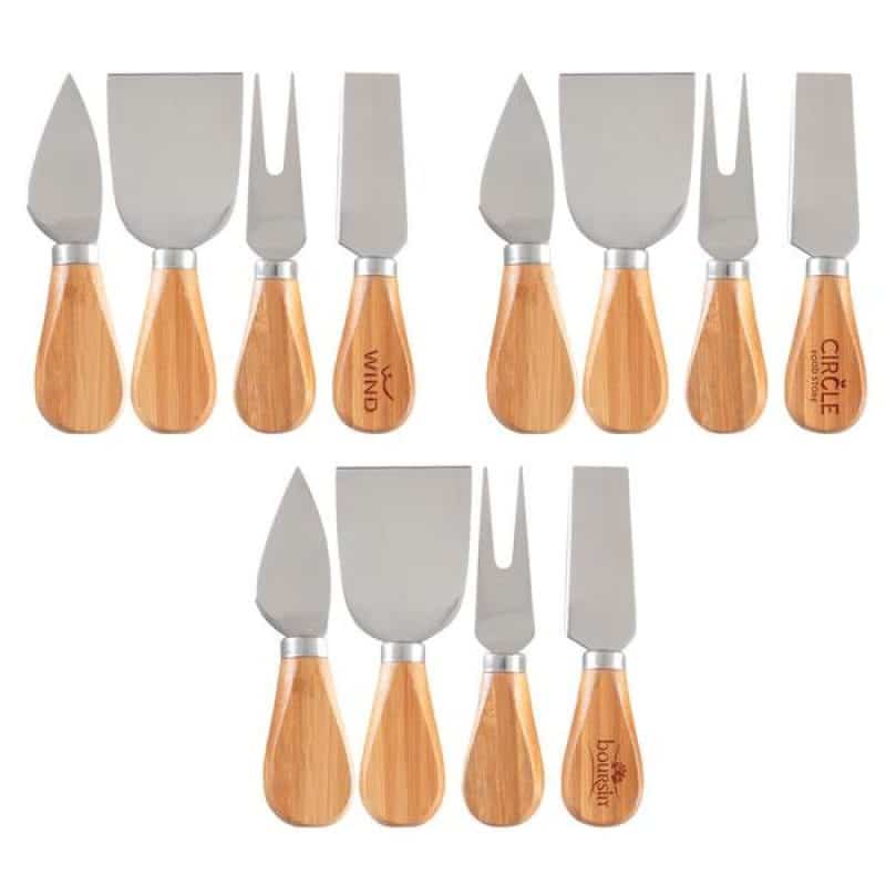 Custom 4- Piece Bamboo Cheese Tool Set