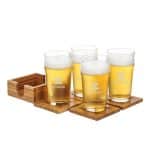 Custom Bamboo Coaster Gift Set - Burckhardt