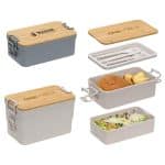 Custom Chuckwagon Stackable Lunch Box With Bamboo Lid & Utensils