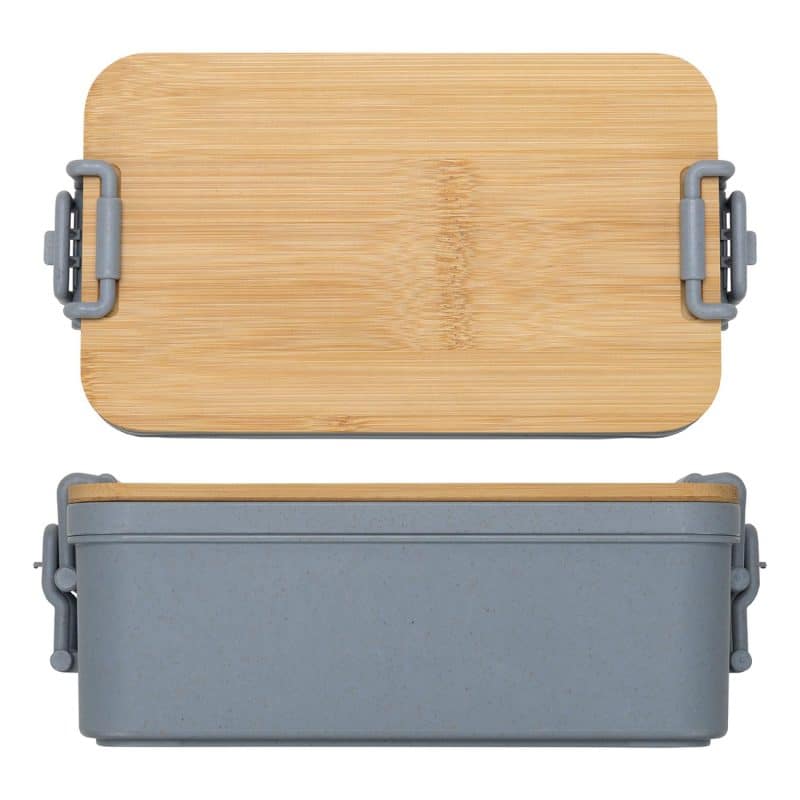 Custom Chuckwagon Stackable Lunch Box With Bamboo Lid & Utensils - 3