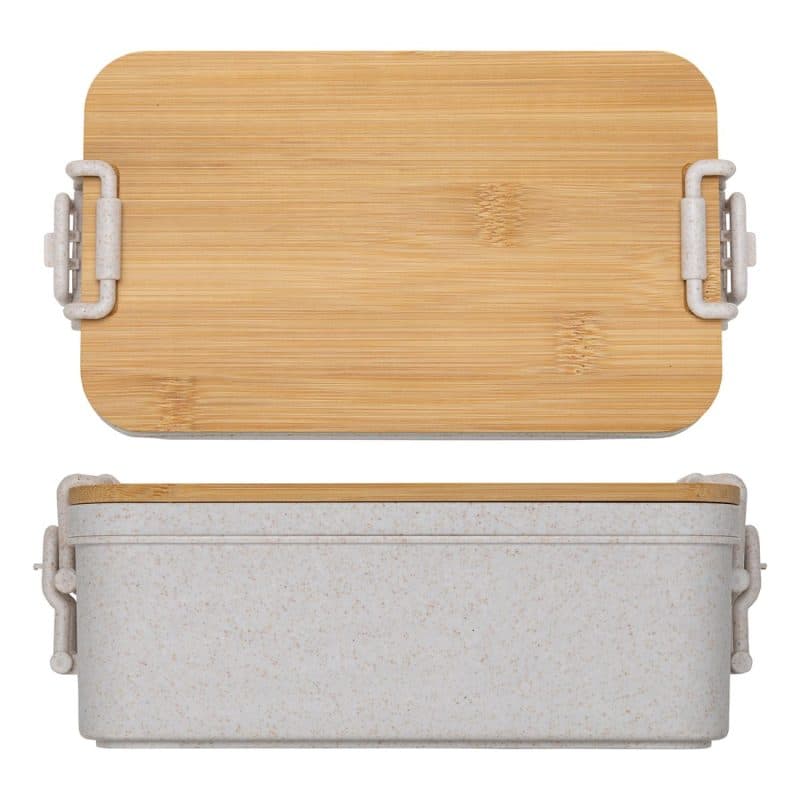 Custom Chuckwagon Stackable Lunch Box With Bamboo Lid & Utensils - 5