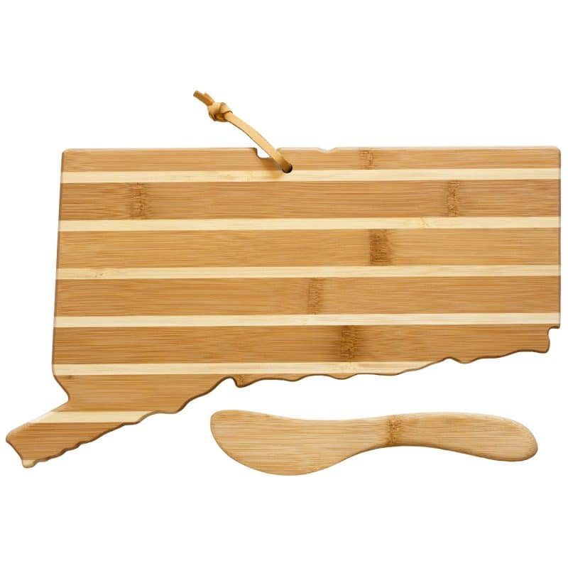 Custom Connecticut Charcuterie Board with Spreader Knife Gift Set - 1