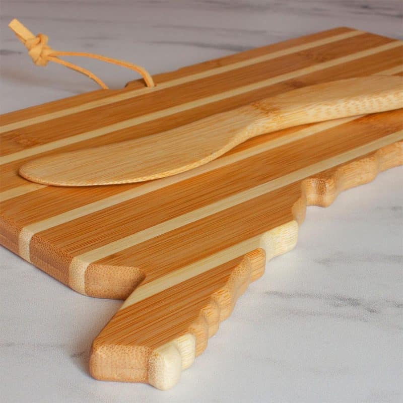 Custom Connecticut Charcuterie Board with Spreader Knife Gift Set - 5