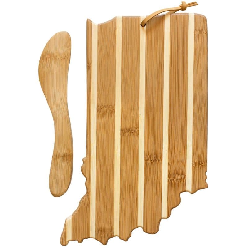 Custom Indiana Charcuterie Board with Spreader Knife Gift Set - 1