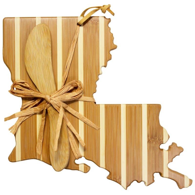 Custom Louisiana Charcuterie Board with Spreader Knife Gift Set - 1