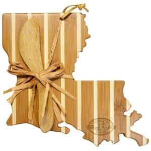 Custom Louisiana Charcuterie Board with Spreader Knife Gift Set