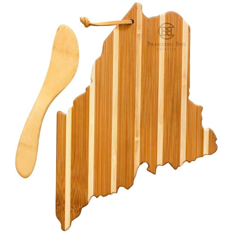 Custom Maine Charcuterie Board with Spreader Knife Gift Set
