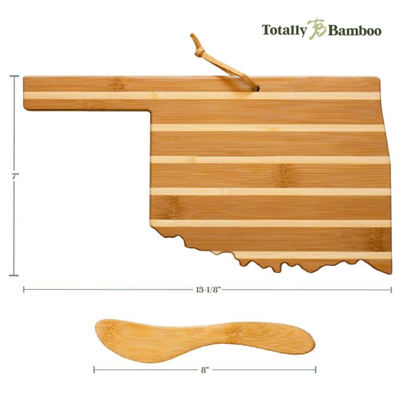 Custom Oklahoma Charcuterie Board with Spreader Knife Gift Set - 2