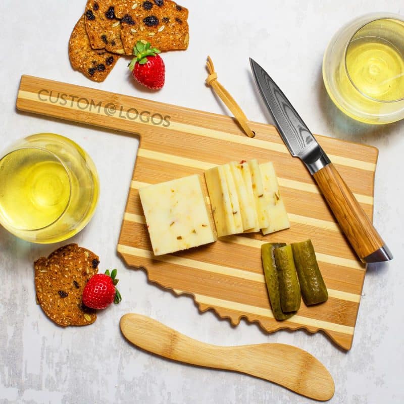Custom Oklahoma Charcuterie Board with Spreader Knife Gift Set - 3