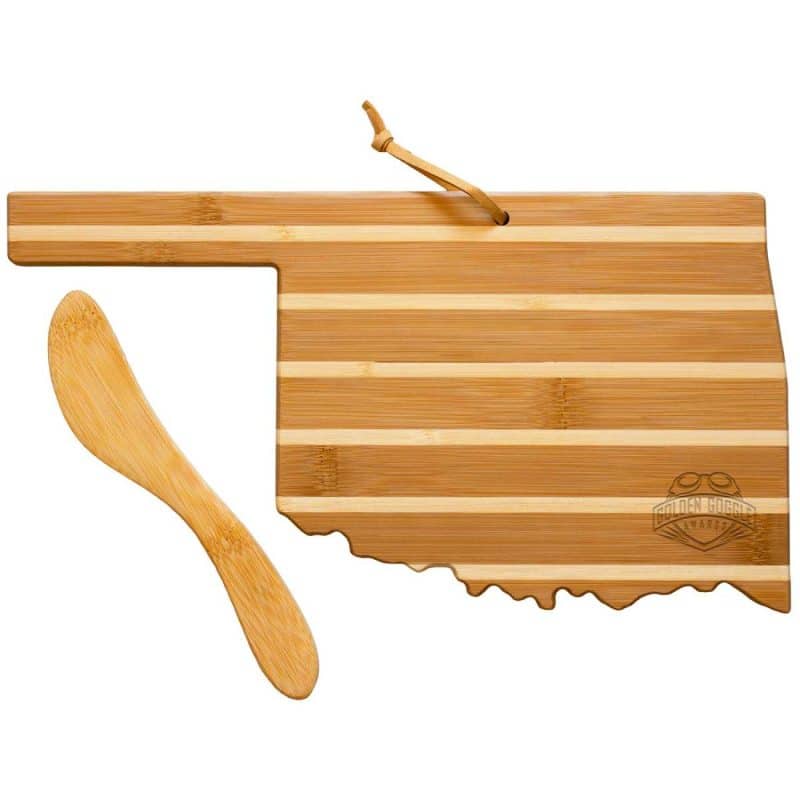 Custom Oklahoma Charcuterie Board with Spreader Knife Gift Set