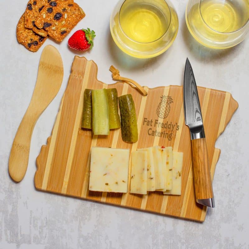 Custom Oregon Charcuterie Board with Spreader Knife Gift Set - 3