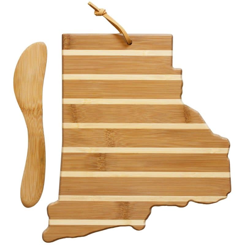 Custom Rhode Island Charcuterie Board with Spreader Knife Gift Set - 1