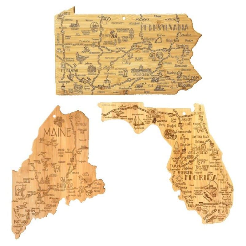 Custom U.S. Destination Bamboo Cutting and Serving Boards