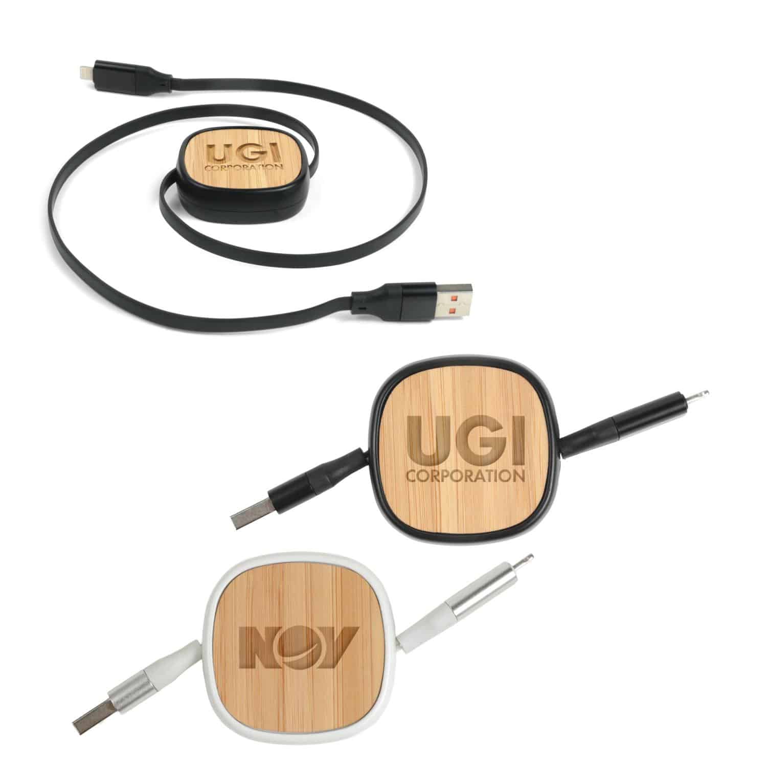 Custom BambooRetract 4-in-1 Charging Cable