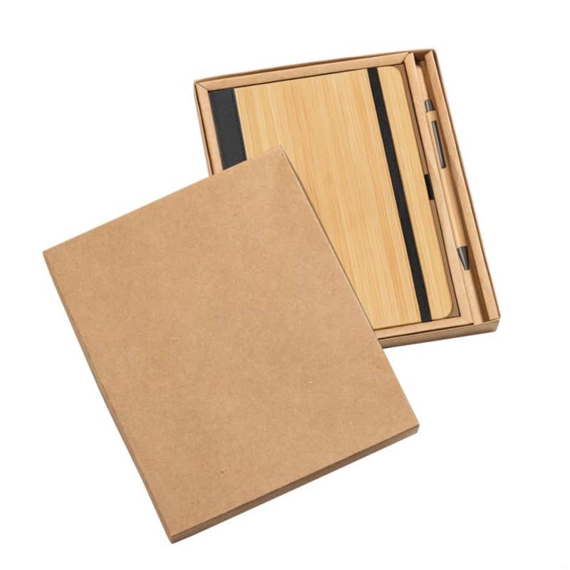 Custom Forleo Bamboo Notebook/Lucky Pen Gift Set - 1