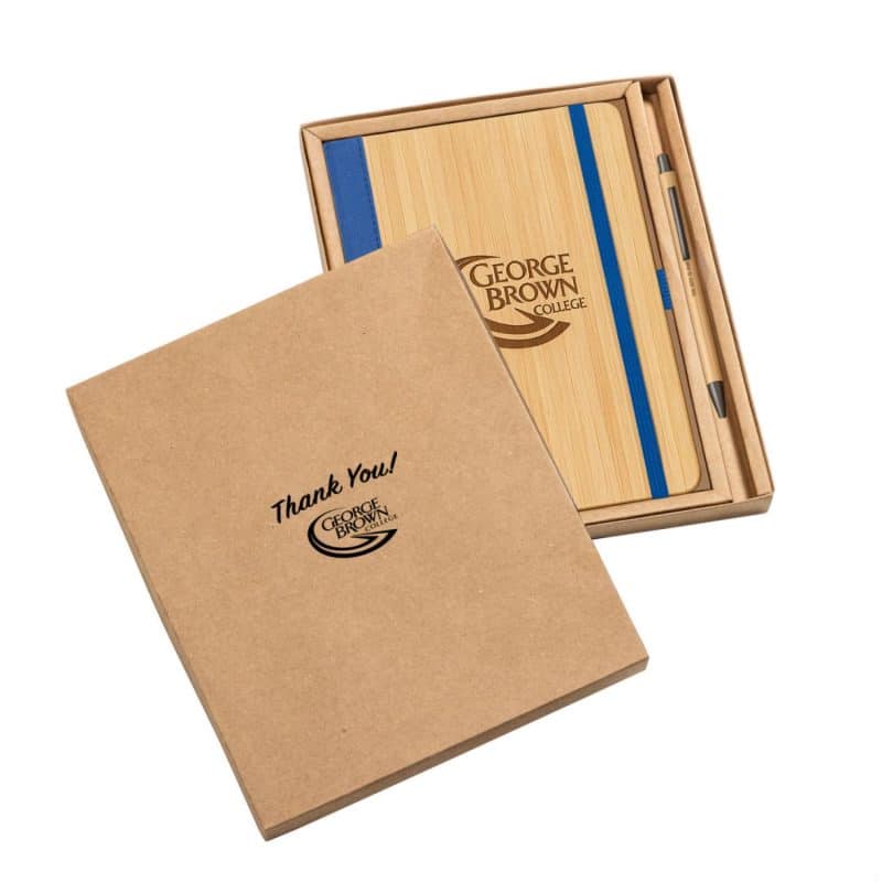 Custom Forleo Bamboo Notebook/Lucky Pen Gift Set - 2