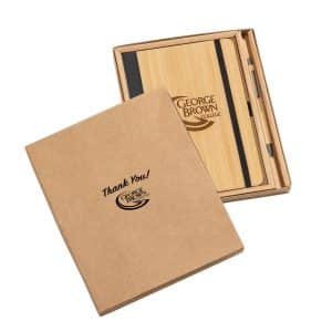 Custom Forleo Bamboo Notebook/Lucky Pen Gift Set
