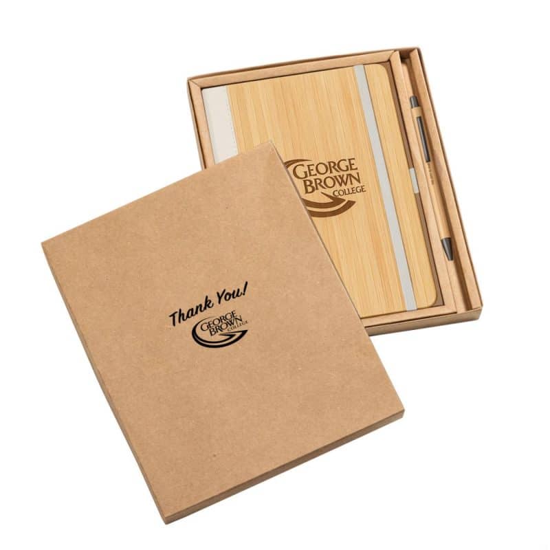 Custom Forleo Bamboo Notebook/Lucky Pen Gift Set - 4