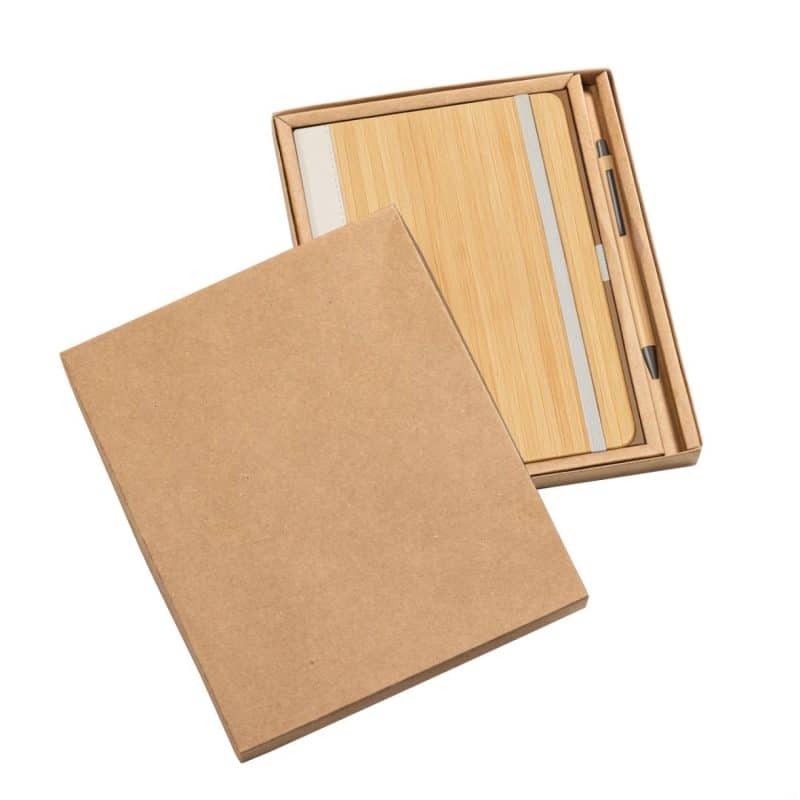 Custom Forleo Bamboo Notebook/Lucky Pen Gift Set - 8