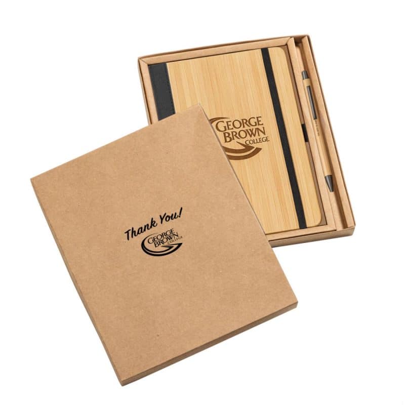 Custom Forleo Bamboo Notebook/Lucky Pen Gift Set