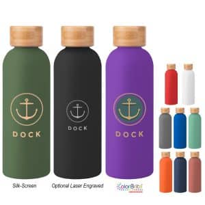 Custom 17 Oz. Blair Recycled Stainless Steel Bottle With Bamboo Lid