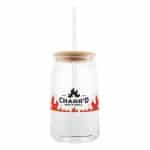 Custom 17 Oz. Soda Lime Glass Can With Bamboo Lid - 5