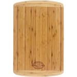 Custom 2-Tone Vertical Grain Grooved Bamboo Cutting Board - 18"