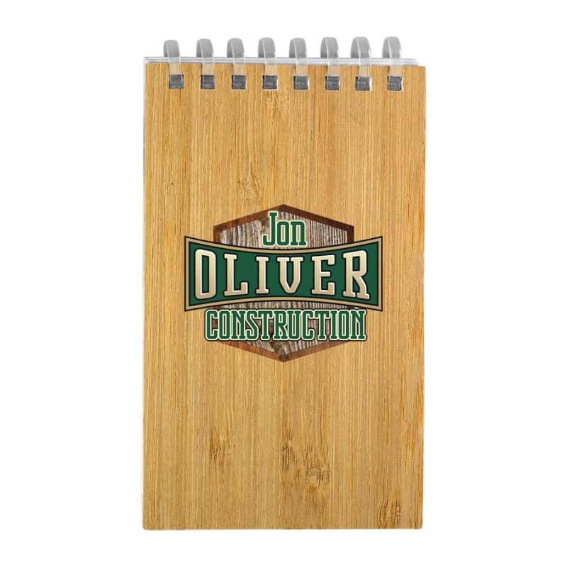 Custom 3" X 5" Bamboo Spiral Notebook - 2