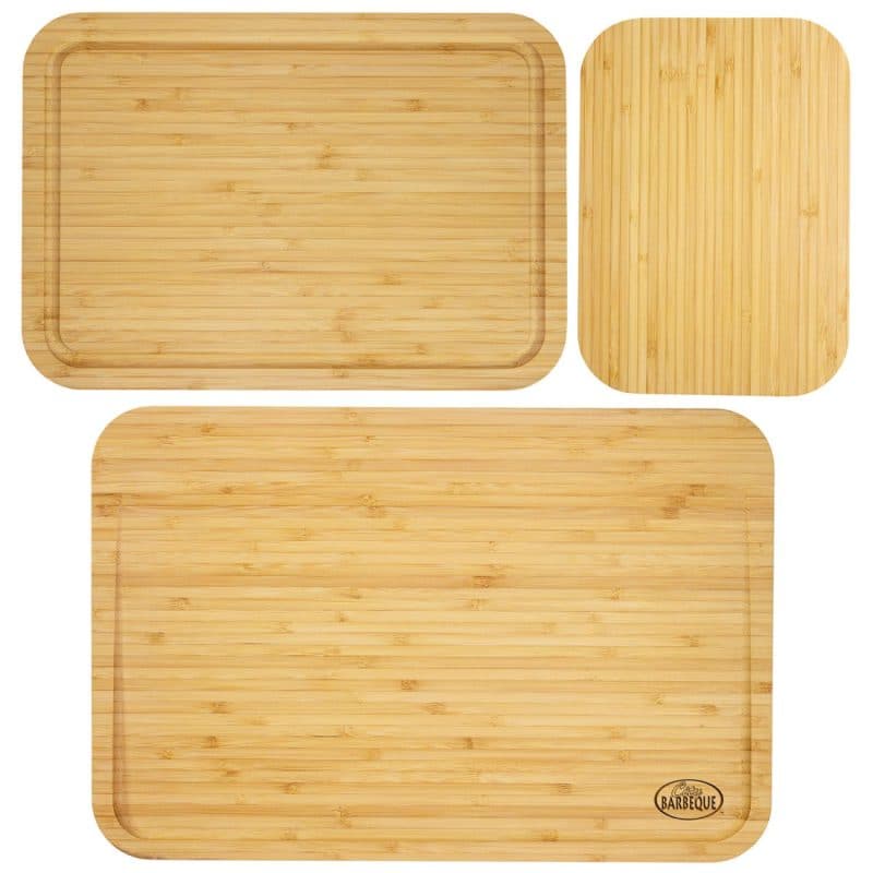 Custom 3Pc Bamboo Cutting & Serving Board Set