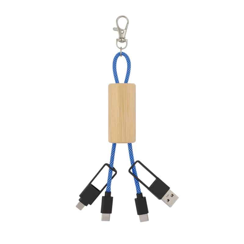 Custom Bamboo Concealer Cable Key Tag - 4