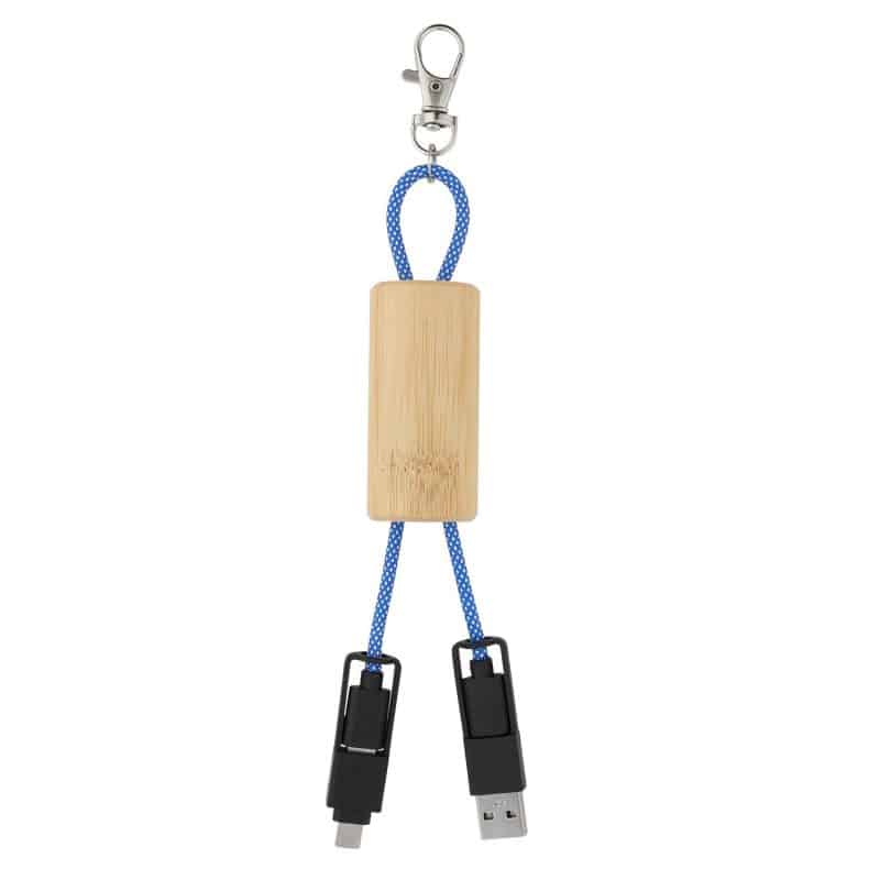 Custom Bamboo Concealer Cable Key Tag - 6