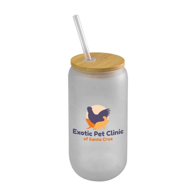 Custom Bamboo Frosted Glass Tumbler