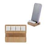 Custom Bamboo Phone Stand with Stress Reliever Keyboard - 1