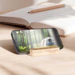 Custom Bamboo Stand & Keypad Stress Reliever - 6
