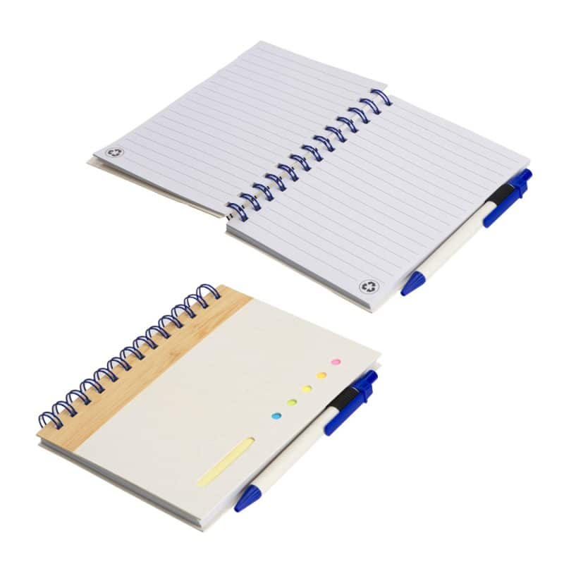 Custom Camber Spiral Notebook with Colorful Sticky Notes & Pen - 5