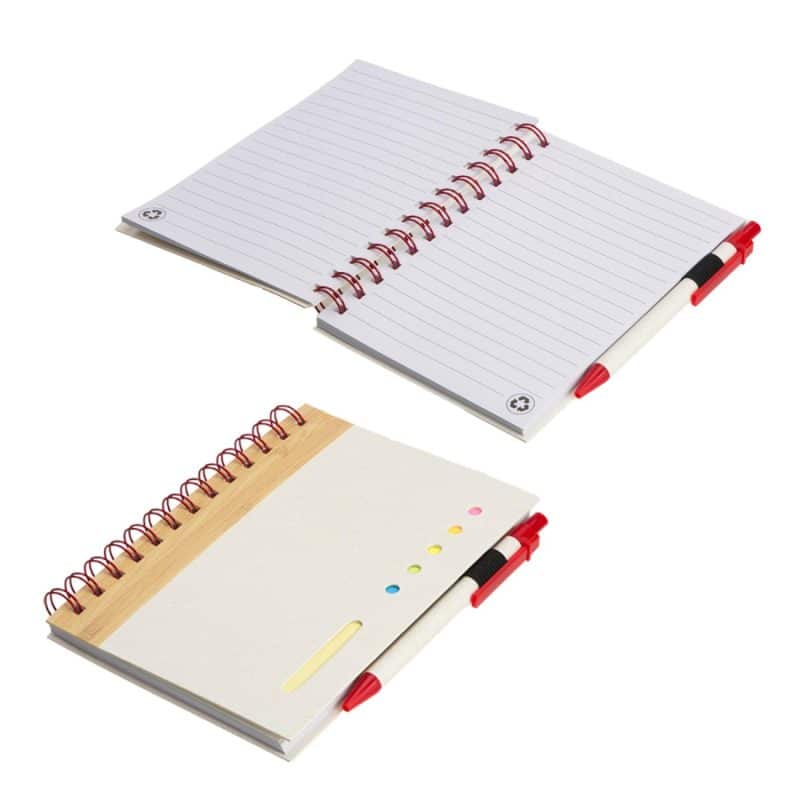 Custom Camber Spiral Notebook with Colorful Sticky Notes & Pen - 6