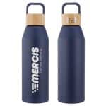 Custom Clive 24 oz Recycled Aluminum Bottle with Bamboo Lid - 4