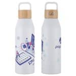 Custom Clive 24 oz Recycled Aluminum Bottle with Bamboo Lid - 6