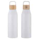 Custom Clive 24 oz Recycled Aluminum Bottle with Bamboo Lid - 7