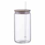 Custom Doto 18 oz Glass Jar w/ Straw & Bamboo Lid - 1