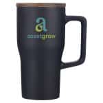 Custom Element 18 oz Ceramic Mug w/ Wood Lid - 2