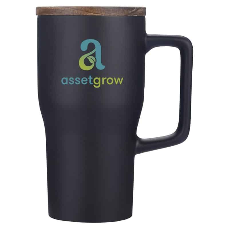 Custom Element 18 oz Ceramic Mug w/ Wood Lid - 2