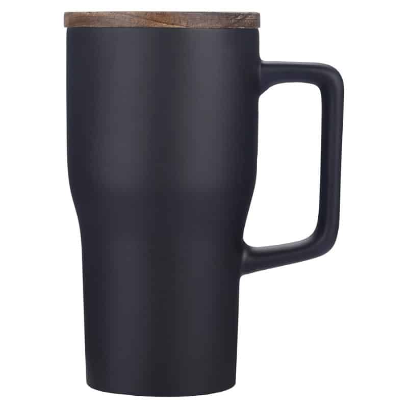 Custom Element 18 oz Ceramic Mug w/ Wood Lid - 3