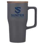 Custom Element 18 oz Ceramic Mug w/ Wood Lid - 6