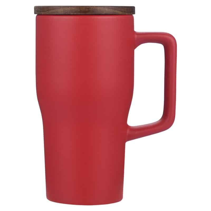 Custom Element 18 oz Ceramic Mug w/ Wood Lid - 9