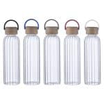 Custom Eos 21 oz Glass Bottle w/ Bamboo Lid - 1
