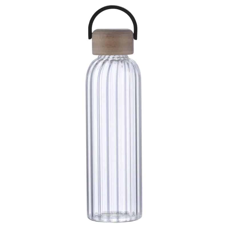 Custom Eos 21 oz Glass Bottle w/ Bamboo Lid - 3