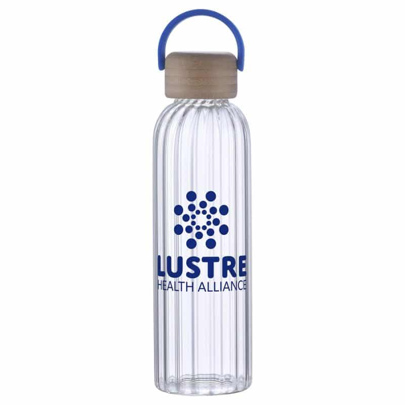 Custom Eos 21 oz Glass Bottle w/ Bamboo Lid - 4