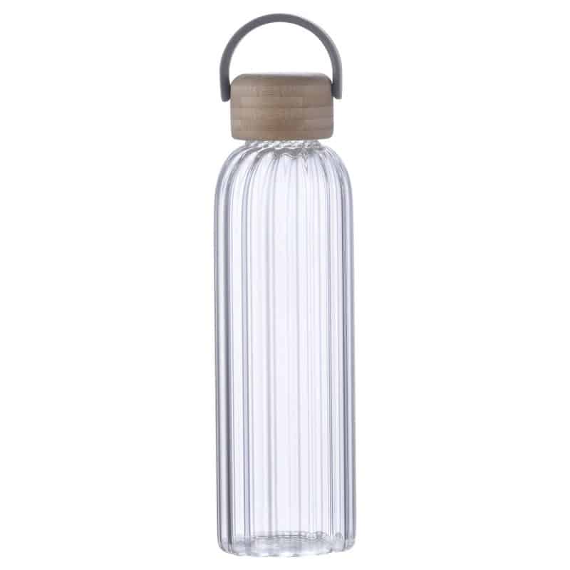 Custom Eos 21 oz Glass Bottle w/ Bamboo Lid - 7