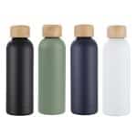 Custom Lexi 17 oz Eco-Friendly Vacuum Stainless Steel Bottle w/ Bamboo Lid